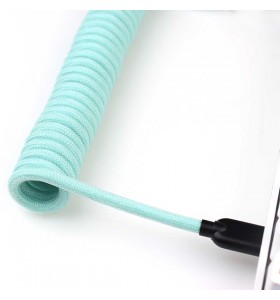 MINI XLR braided coiled coil wrapping usb to usb type c type-c aviation aviator pilot gaming mechanical keyboard cable for keyboards